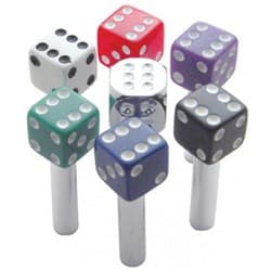 BLUE DICE DOOR KNOB  SET BLUE & WHITE   PAIR UPI - 70043