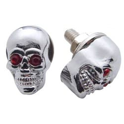CHROME SKULL LIC PLATE BOLTS *CHROME*  PR UPI - 70315