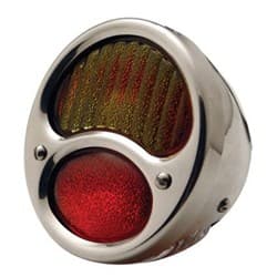 1928-31 FORD S/S TAILIGHT   EA POLISHED RED/AMBER LENS *LEFT* UPI - A1001-12VL
