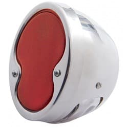 1932 STAINLESS TAIL LIGHT  EA POLISHED RED LENS   LH UPI - A1022