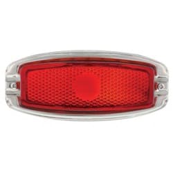 1941-48 CHEV TAILLIGHT POLISH S/S BEZEL RED LENS LH SIDE  EA UPI - C4003L