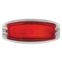 1941-48 CHEV TAILLIGHT POLISH S/S BEZEL RED LENS RH SIDE  EA UPI - C4003R