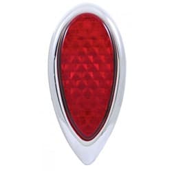 1938-39 LED TAILLIGHT  EA RED LENS S/S RIM  FLUSH MOUNT UPI - FTL383903