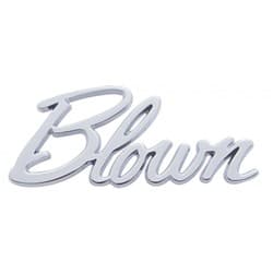 CHROME BLOWN SCRIPT EMBLEM C/W STUD MOUNTS & CLIPS DIECAS UPI - S1010