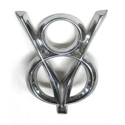 1932 FORD HEADLIGHT BAR EMBLEM V8 DIE CAST CHROME CW MOUNTING VINTIQUE - 18-13122