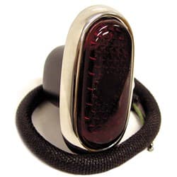1942-48 DELUXE TAIL LAMPS EA S/S TRIM 12V BULB RED LENS VINTIQUE - 21A-13405-D