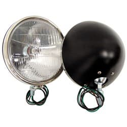 1933/34 COMMERCIAL HEADLAMPS NO TURN SIGNAL BLK HOUSING  PR VINTIQUE - 46-13000-QS