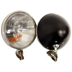 1933/34 S/S COMM HEAD LAMPS PR WITH TURN SIGNAL-BLK HOUSING VINTIQUE - 46-13000-QSTS