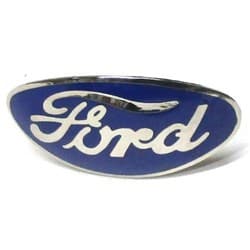 1935-36  RADIATOR SHELL EMBLEM INCL MOUNT HARDWARE-BLUE VINTIQUE - 48-8212