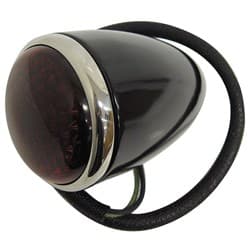 1937 DELUXE TAIL LAMP -RHS BLACK/STAINLESS   EA  RED LENS VINTIQUE - 78-13402-DR