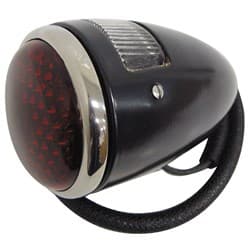 1937 DELUXE TAIL LAMP -LHS BLACK/STAINLESS   EA  RED LENS VINTIQUE - 78-13403-DL