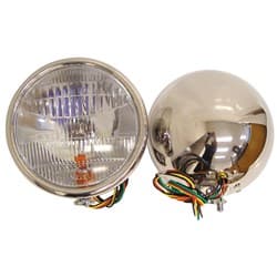 1932 STAINLESS HEAD LAMPS PR POLISH-WITH TURN SIGNAL VINTIQUE - B-13000-QSTS