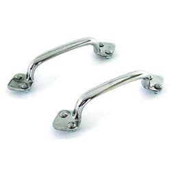 1928-32 S/S HOOD HANDLES   PR  POLISHED STAINLESS C/W SCREWS VINTIQUE - B-16609-SS