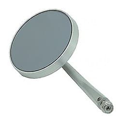 POST MOUNT BILLET MIRROR ROUND BRUSHED ALUM C/W STUD VINTIQUE - BA-17700-P