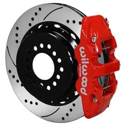 REAR PARK KIT BIG FORD EARLY 4 PIST,14"DRILLED, 2.36" RED WILWOOD / WB140-10947-DR
