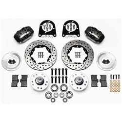 DYNAPRO 4 PIST FRONT BRAKE KIT 37-48 FORD  DRILLED ROTOR DUST WILWOOD - 140-11013-D-DB