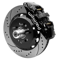 AERO6 FR BRAKE KIT 14" DRILLED CHEV 1955-57 WITH CPP 2" DROP WILWOOD / 140-15558-D