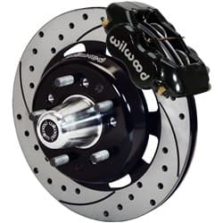 FRONT BRAKE KIT, CHEVY 1955-57 DUST BOOT, 12.19" DRILLED WILWOOD - 140-7676-D-DB