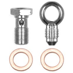 BANJO FITTING, 3/8-24 TO -3AN INCLUDES BOLT & WASHERS WILWOOD - 220-13674