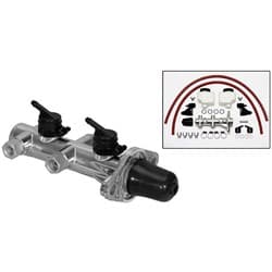 COMPACT TANDEM REMOTE MASTER CYLINDER, 1.0" BORE, POLISHED WILWOOD - 260-14243-P