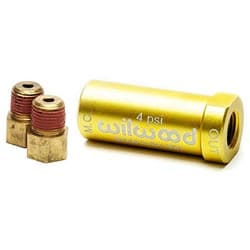 RESIDUAL PRESSURE VALVE, 4PSI GOLD, INCLUDES FITTINGS WILWOOD - 260-15366
