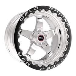 RT-S S71 POLISHED 15 x 8" 5x4.5" PCD, 4.5" BS, BLACK SBL WELD  / 71LP-508A45F