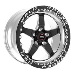 RT-S S71 15x8.3" 5x4.5" 5.5"BS BLACK CENTER MED PAD M/T SBL WELD - 71MB508A55F