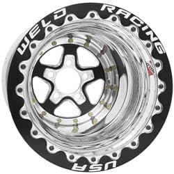 ALUMASTAR 16X15 5X4.75 6" BS POLISHED CENTER BLACK LITE DBL WELD- 788-615282DB-BLACK-LITE