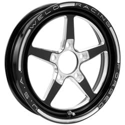 15x3.5 ALUMASTAR 1 PIECE BLACK 5x4.75" B/C 2.25" B/S *BLACK* WELD - 788B-15272
