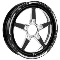 15x3.5 ALUMASTAR 1 PIECE BLACK 5x4.75" B/C 1.75" B/S *BLACK* WELD - 788B-15274