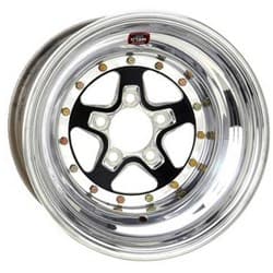 ALUMA-STAR 15"x 8" 4.5"BC 4"BS BLACK CENTRE WELD / WE788B-508208