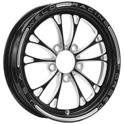 WELD V SERIES 17x4.5" - BLACK 5x4.5" PCD, 2.25" B/S WELD - 784B-1704204