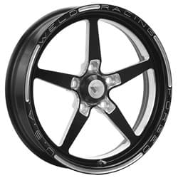 ALUMASTAR 17x4.5" 1-PCE FRONT 2.25" BS, 5x4.75", BLACK WELD / 88B-1704274