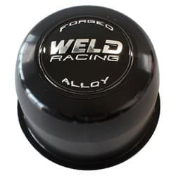 WELD CENTRE CAP BILLET PUSH THRU 3.16" OD x 2.20" TALL BLK WELD / P605-5173B