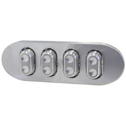 BILLET OVAL 4 X POWER WINDOW 3 WIRE ROCKER SWITCHES & BASES WSW - L39BO4X