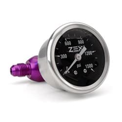 NITROUS PRESSURE GAUGE 1500PSI -4AN INLINE, LIQUID FILLED ZEX / 82341