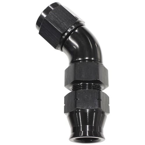 1/4" Tube 45 Deg Female -4AN Black Swivel Nut with Olive