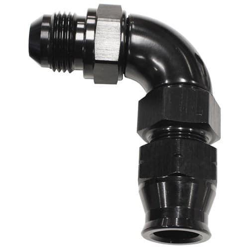 5/8" Tube 90 Deg Male -10AN Black Swivel Nut with Olive