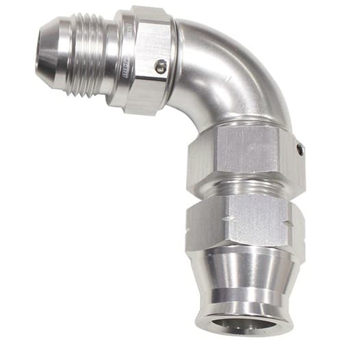 3/4" Tube 90 Deg Male -12AN Silver Swivel Nut with Olive