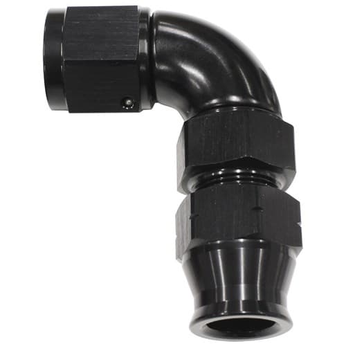 5/16" Tube 90 Deg Female -6AN Black Swivel Nut with Olive