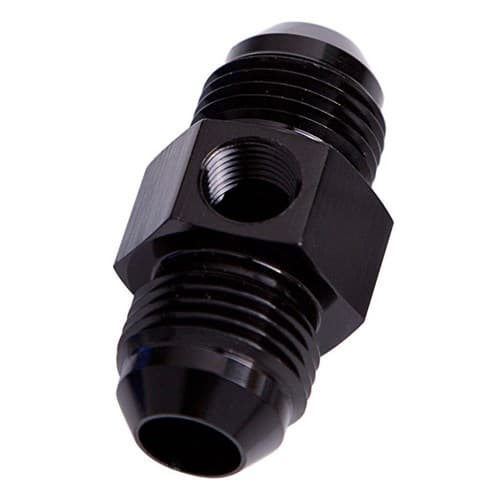 Straight Male - Male -10AN Black with 1/8" NPT Port
