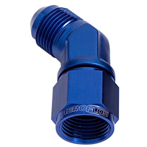 45 Deg Female - Male -10AN Blue Swivel Nut