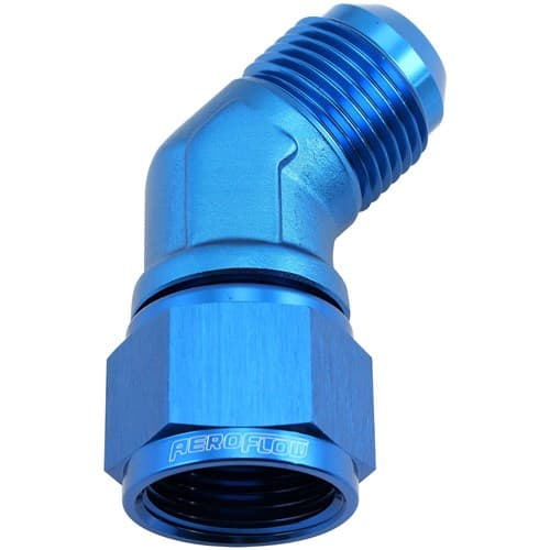 45 Deg Female - Male -12AN Blue Swivel Nut
