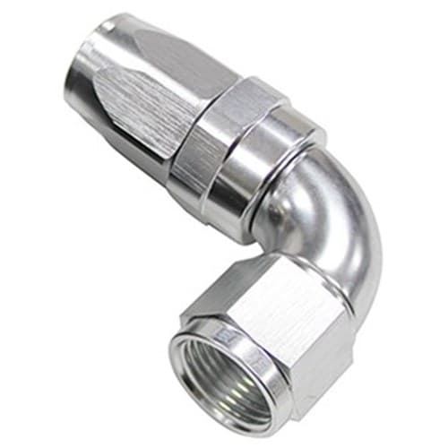 90 Deg Hose End -12AN Silver Full Flow Taper Style