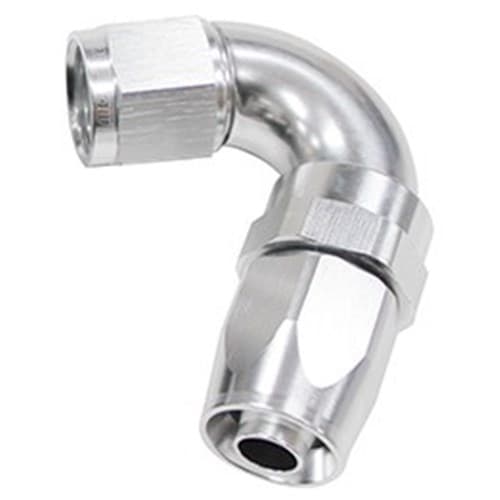 120 Deg Hose End -04AN Silver Full Flow Taper Style