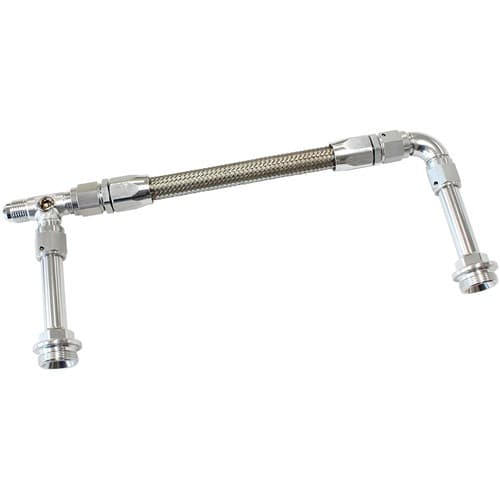 Holley Dual Inlet Rail -6AN Silver Suit 2X Metering Blocks