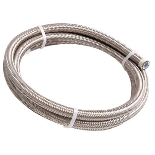 SS Teflon Braided Hose -3AN 15M Silver 3.5mm ID 6.3mm OD