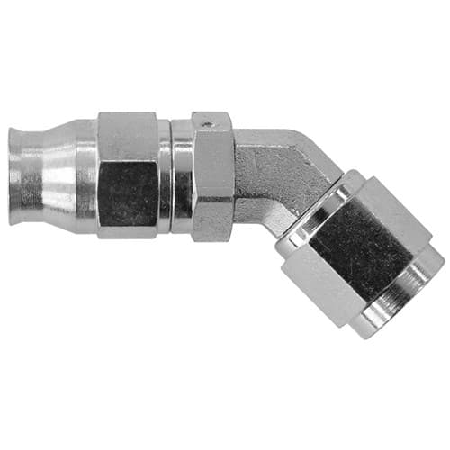 SS 45 Deg Hose End -4AN B-Nut to -3 Teflon Hose