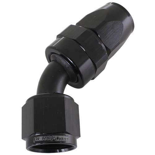 Alloy 45 Deg Hose End -16AN Black Full Swivel Suit Teflon