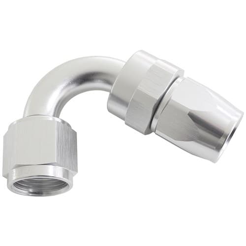 Alloy 120 Deg Hose End -3AN Silver Full Swivel Suit Teflon